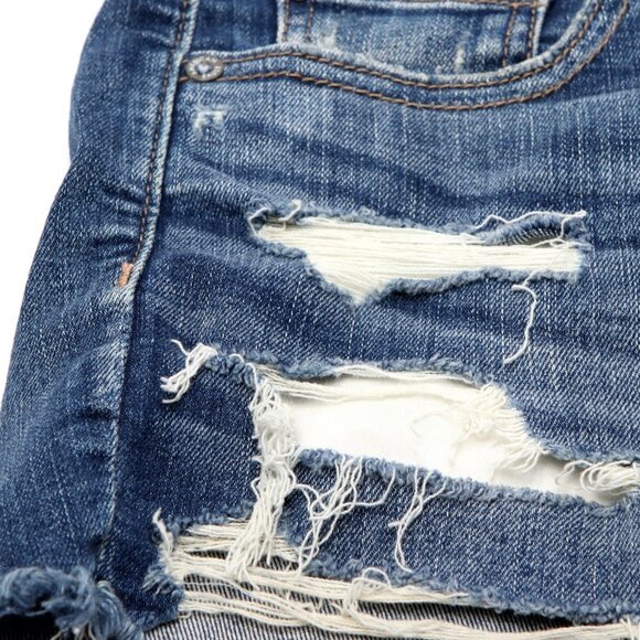 AE American Eagle Outfitters Jean Shorts High Rise Shortie Cut Off Denim Ripped - Picture 3 of 9